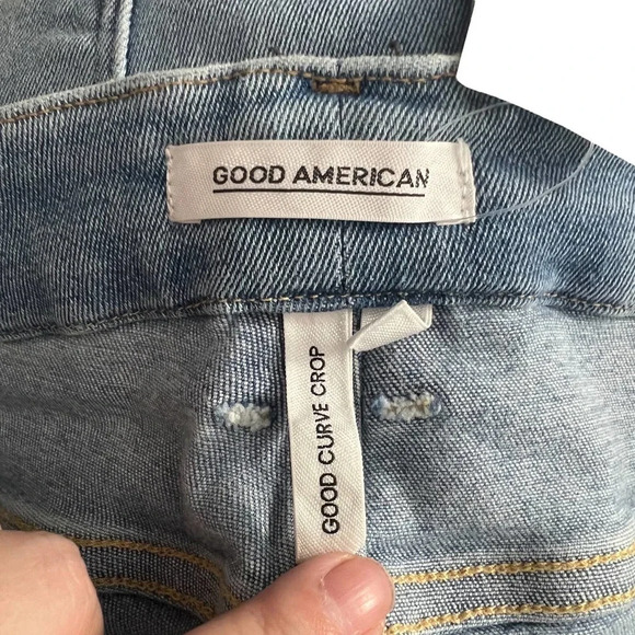 Good American Good Curve Skinny Crop Jeans‎ Blue 355 Size 16 - Picture 9 of 12